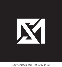 Abstract letter SM vector logo design branding template.