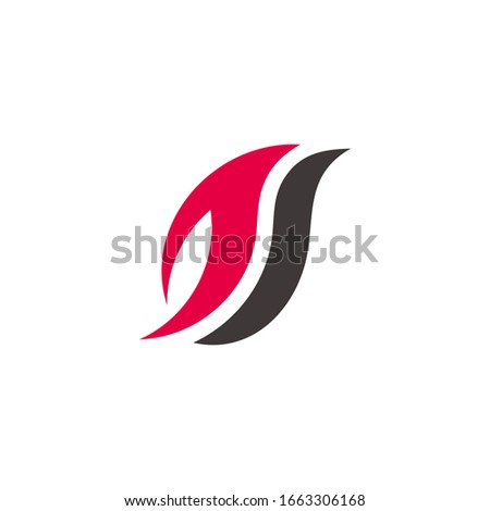 abstract letter ss curves smoke geometric logo vector