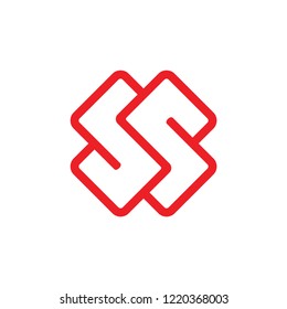 abstract letter ss simple linear logo vector