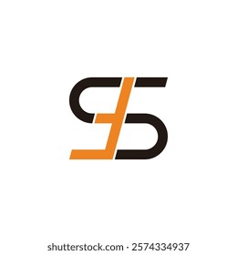 abstract letter st linked geometric lines simple logo vector 