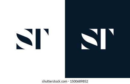 Abstract letter ST logo. This logo icon incorporate with abstract shape in the creative way. It look like letter S and T.