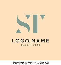 Abstract letter ST logo. This logo icon incorporates with abstract shape in the creative way.