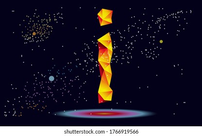 abstract letter i in the style of polygonal graphics
