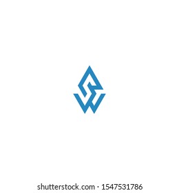 Abstract letter SW logo, eps 10