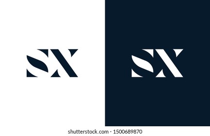 Abstract letter SX logo. This logo icon incorporate with abstract shape in the creative way. It look like letter S and X.