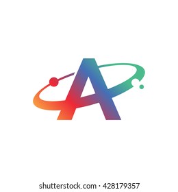 Abstract Letter A Symbol. Colorful Creative Word Art. Universal Vector Icon.