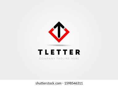 Abstract letter T arrow vector logotype. Line hexagon creative simple logo design template.