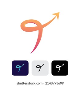 Abstract letter T arrow vector logotype. creative simple logo design template