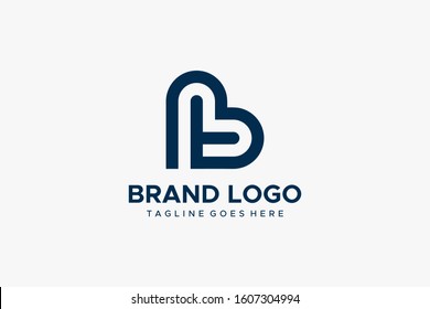 Abstract Letter T and B Linked Logo. Flat Vector Logo Design Template Element
