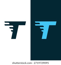 Abstract Letter T Digital Technology Text based Logo Stock Vector.