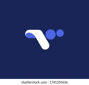 Abstract letter T dots. Good for communication company identity. Modern vector logo design.