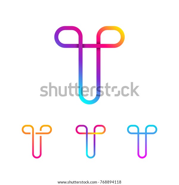 Download Abstract Letter T Line Monogram Colorful Stock Vector ...