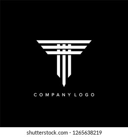 Abstract letter T logo design template. Line creative sign. Universal vector icon. Vector