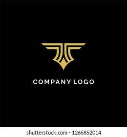 Abstract letter T logo design template. Line creative sign. Universal vector icon. Vector