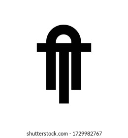abstract letter a and t logo design. initial a and t logo