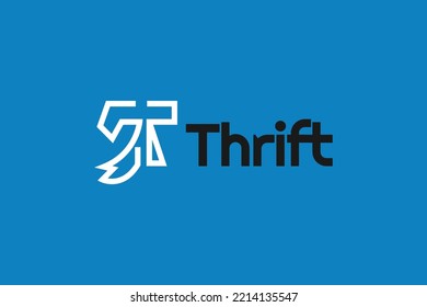 Diseño del logotipo de la letra T abstracta con estilo de contorno. Logotipo adecuado para empresas o tecnologías