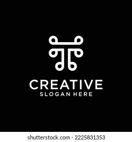Letra abstracta a plantilla de diseño de logotipo