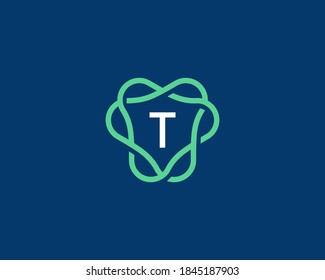Icono de la letra abstracta T diseño de un estilo minimalista moderno. Logotipo de símbolo de símbolo del símbolo del alfabeto vector creativo.