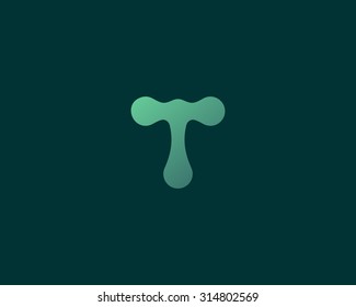 Abstract letter T logo icon vector design. Universal colorful biotechnology molecule atom dna chip symbol. Medicine, science, technology, laboratory, electronics logotype.