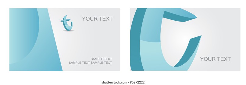 Abstract Letter T Logo Symbol Icon Business Card Set EPS 8 vector, grouped for easy editing. No open shapes or paths.