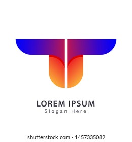 Abstract letter t logo template vector symbol, elegant beauty gradient style emblem, 