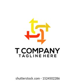 Abstract Letter T Logo Template Vector. Alphabet Logo Concept