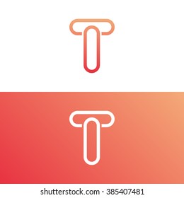 Abstract letter T logo template. T logo. Letter T icon. Business logo template. Outline letter T. Vector. Minimal logo. Monogram. Flat logo