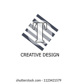 Abstract letter T logotype. Modern logo idea sign. Universal emblem vector icon. Vintage can be used for office, agency, brand, business card, restaurant, boutique, hotel. Vector illustration.