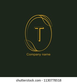 Abstract letter T logotype. Monogram design elements, graceful template. Business sign, identity for Restaurant, Royalty, Cafe, Hotel, Jewelry. Vector illustration.
