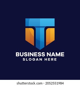 Abstract Letter T and M Gradient Logo Design