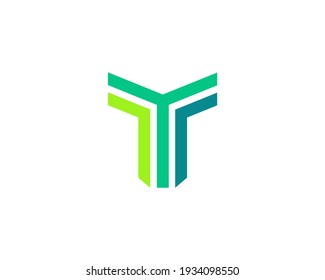 Abstract letter T modern logotype icon design concept. Creative minimalist lines logo template isolated on white background. Vector illustration.