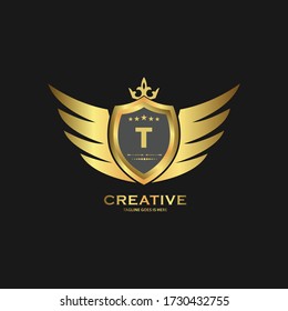 Abstrakter Brief T Schild Logo Design Vorlage. 
