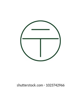 abstract letter t thin lines logo vector
