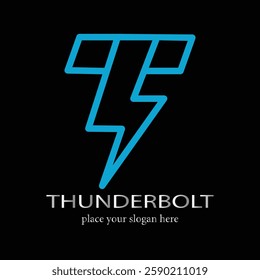 Abstract letter T thunder Bolt Logo Design Vector Image
