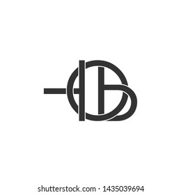 abstract letter tb linked overlapping logo vector