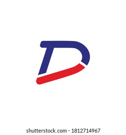 abstract letter td simple line colorful symbol logo vector