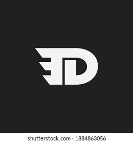 abstract letter td simple motion geometric logo vector