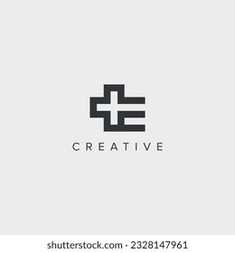 Abstract letter TE ET logo template - vector.