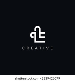 Abstract letter TE ET vector logo monogram template