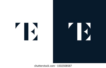 Abstract letter TE logo. This logo icon incorporate with abstract shape in the creative way. It look like letter T and E.