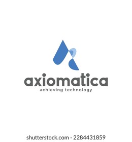 abstract letter A technology logo design template