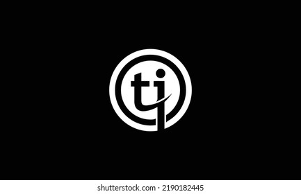 Abstract letter TI logo. This logo icon incorporate with abstract shape in the creative way. It look like letter T and I.