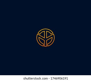 Abstract letter TM, MT logo design vector template