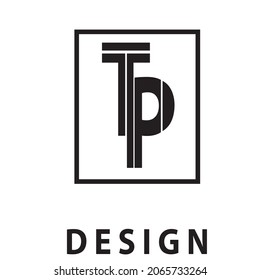 Abstrakter Brief, TP Logo. Minimalistisches Logo-Design. Kreative Logos. Schöne und einfache Elemente.