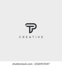 Abstract letter TP PT logo template - vector.