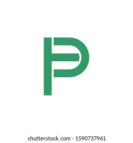 abstract letter tp simple geometric logo vector