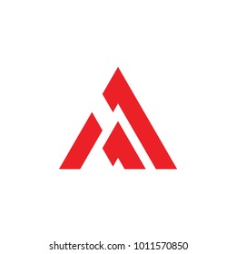 abstract letter A triangle arrow logo vector
