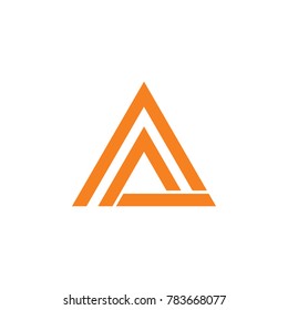 abstract letter a triangle lines logo vector