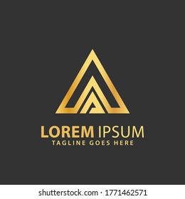 Letra abstracta A Triángulo Logotipos de lujo Diseño Vector Plantilla de Ilustración Estándar Premium