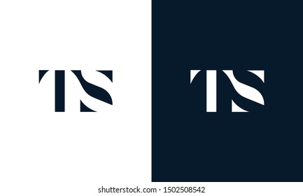 Abstract letter TS logo. This logo icon incorporate with abstract shape in the creative way. It look like letter T and S.